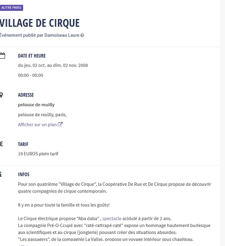 Expériences professionnelles : Coopérative de rue et de cirque