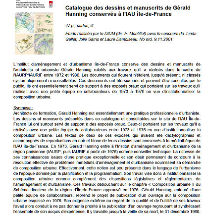 Expériences professionnelles : IAU-IDF